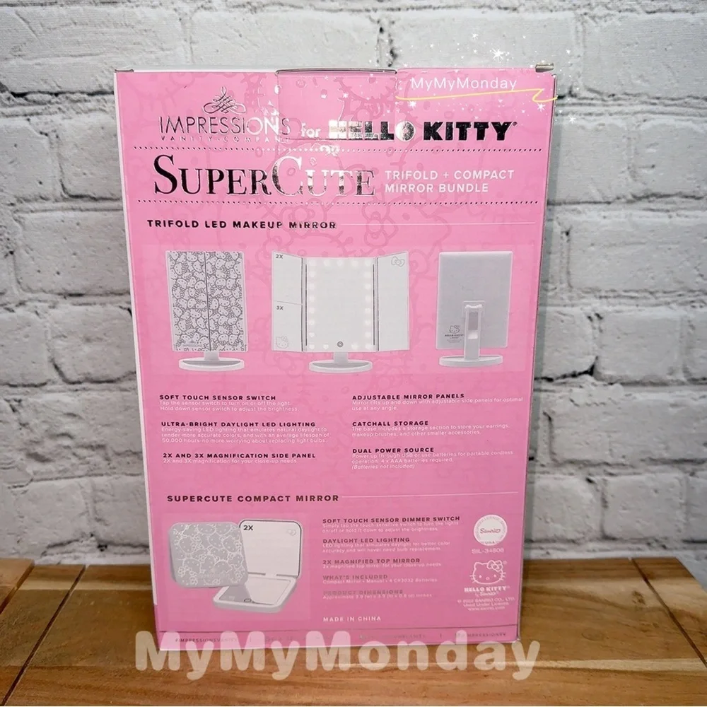 Impressions Hello Kitty Triflod Mirror And Compact Mirror Bundle - Picture 3 of 6